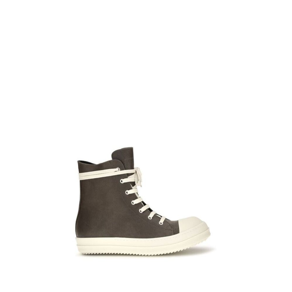 Rick Owens Brown Calf Leather Bos Taurus High Top Men's Sneakers